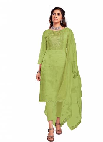 Grab These Suit in Fine Colored Pair With Bottom And Dupatta.These Top And Dupatta Are Fabricated On Organza Pair With Santoon Bottom.Its Beautified With Designer Sequance Embroidery Work.