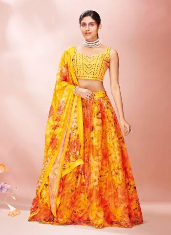 For A Designer Look,Grab These Designer Lehenga in All Over Fine Colored.These Lehenga is Fbaricated On Organza Pair With Soft Net Dupatta And Art Silk Blouse.Its Beautified With Heavy Designer Work.