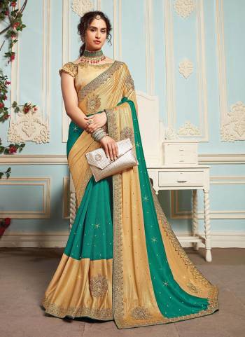 Grab These Pretty Colored Saree Pair With Blouse.These Saree is Fabricated On Lycra And Art Silk Pair With Lycra Blouse.Its Beautified With  Designer Cut Patch And Stone Work.