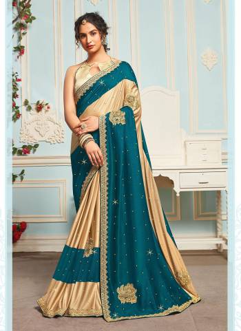 Grab These Pretty Colored Saree Pair With Blouse.These Saree is Fabricated On Lycra And Art Silk Pair With Lycra Blouse.Its Beautified With  Designer Cut Patch And Stone Work.