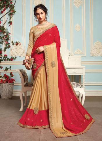 Grab These Pretty Colored Saree Pair With Blouse.These Saree is Fabricated On Lycra And Art Silk Pair With Lycra Blouse.Its Beautified With  Designer Cut Patch And Stone Work.