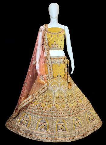 For A Designer Look,Grab These Designer Lehenga Choli in All Over Beautiful Colored.These Blouse And Lehenga Are Fabricated On Velvet Pair With Soft Net Dupatta.Its Beautified With Heavy Designer Thread Embroidery Work.