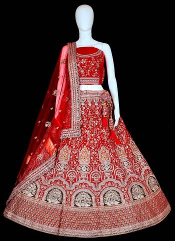 For A Designer Look,Grab These Designer Lehenga Choli in All Over Beautiful Colored.These Blouse And Lehenga Are Fabricated On Velvet Pair With Soft Net Dupatta.Its Beautified With Heavy Designer Thread Embroidery Work.