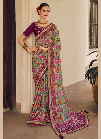 Grab These saree in Fine Colored.These Saree is Fabricated On Chinon Pair With Dupion Silk Blouse.Its Beautified With Designer Work.