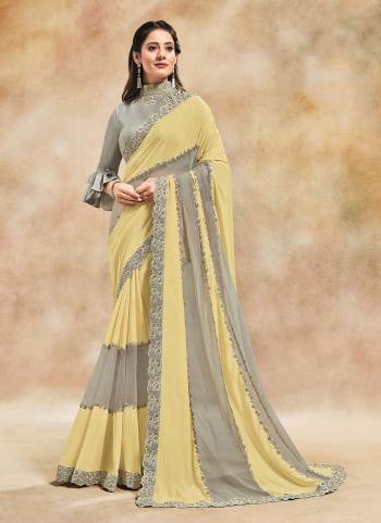 For A Different Look,Grab These Grab These Saree in Fine Colored.These Saree is Fabricated On Silk Georgette Pair With Raw Silk Blouse.Its Beautified With Designer Work.