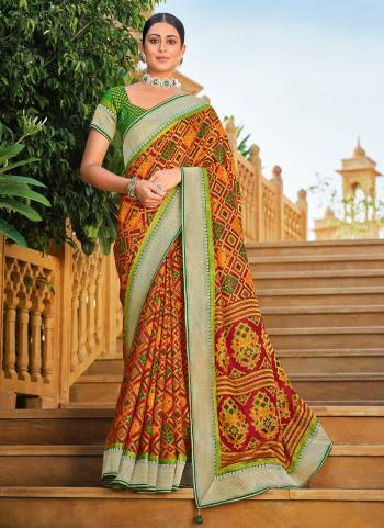 Grab These Beautiful Saree in Fine Colored.These Saree And Blouse Are Fabricated On Baraso Patola.its Beautified With  Woven Jari Designer And Patola Printed Work.