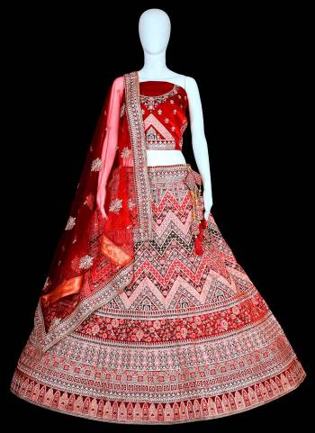 For A Beautiful Look,Grab These Designer Lehenga Choli in All Over Fine Colored.These Blouse And Lehenga Are Fabricated On Velvet Pair With Soft Net Blouse.Its Beautified With Heavy Designer Thread Embroidery Work.