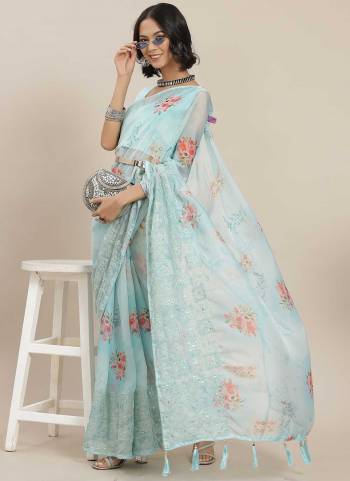 Grab These Saree in Beautiful Colored.These Saree And Blouse Are Fabricated On Silk Blend.Its Beautified With Digital Printed And Mirror Embroidery Work.