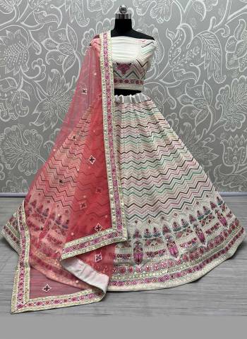 For A Designer Look,Grab These Beautiful Colored Lehenga Choli.These Lehenga And Blouse Are Fabricated On Georgette Pair With Soft Net Blouse.Its Beautified With Designer Thread,Sequance Embroidery Work.