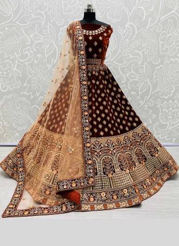 Grab These Heavy Designer Lehenga Choli Come With Fine Colored.These Lehenga And Blouse Are Fabricated On Velvet Pair With Soft Net Blouse.Its Beautified With Designer Work.