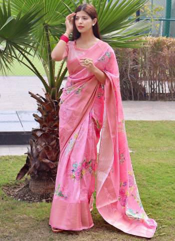 Grab These Saree in All Over Fine Colored.These Saree And Blouse Are Fabricated On Soft Silk.Its Beautified With Jari Wevon Design And Printed Designer Work.