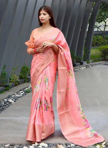 Grab These Saree in All Over Fine Colored.These Saree And Blouse Are Fabricated On Soft Silk.Its Beautified With Jari Wevon Design And Printed Designer Work.