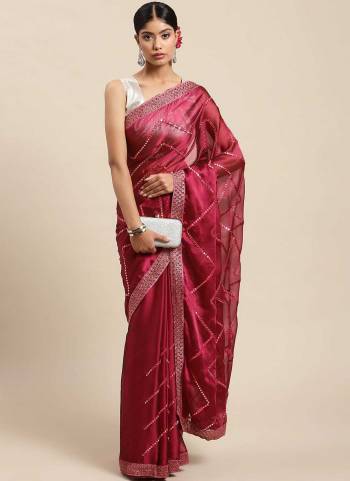 Grab These Beautiful Colored Saree Pair With Blouse.These Saree is Fabrcated On Chiffon Pair With Art Silk Blouse.Its Beautified With Mirror Embroidery Work.