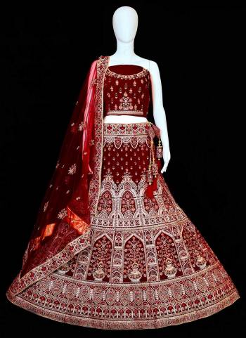 For A Designer Look,Grab These Lehenga Choli in Fine Colored Pair With Designer Blouse And Dupatta.These Lehenga And Blouse Are Fabricated On Velvet Pair With Soft Net Dupatta.Its Beautified With Designer Heavy Multy Embroidery Work.