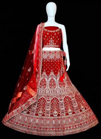 For A Designer Look,Grab These Lehenga Choli in Fine Colored Pair With Designer Blouse And Dupatta.These Lehenga And Blouse Are Fabricated On Velvet Pair With Soft Net Dupatta.Its Beautified With Designer Heavy Multy Embroidery Work.