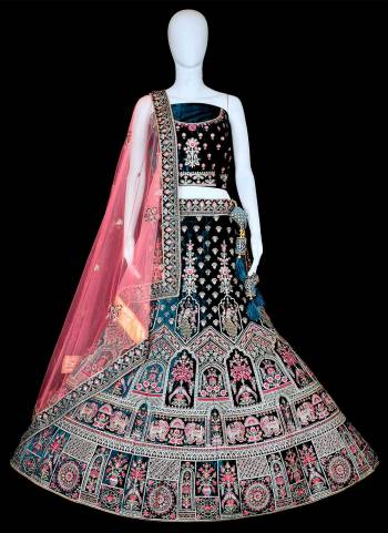 For A Designer Look,Grab These Lehenga Choli in Fine Colored Pair With Designer Blouse And Dupatta.These Lehenga And Blouse Are Fabricated On Velvet Pair With Soft Net Dupatta.Its Beautified With Designer Heavy Multy Embroidery Work.