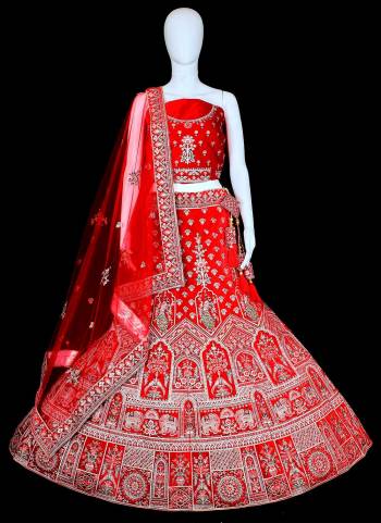 For A Designer Look,Grab These Lehenga Choli in Fine Colored Pair With Designer Blouse And Dupatta.These Lehenga And Blouse Are Fabricated On Velvet Pair With Soft Net Dupatta.Its Beautified With Designer Heavy Multy Embroidery Work.