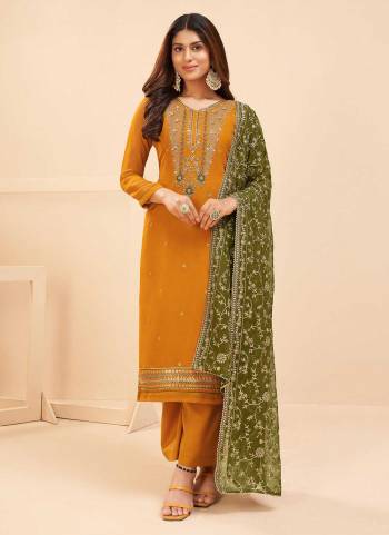 Grab These Beautiful Looking Suit Pair With Bottom And Dupatta.These Top And Dupatta Are Fabricated On Georgette Pair Wth Santoon Bottom.Its Beautified With Designer Work.