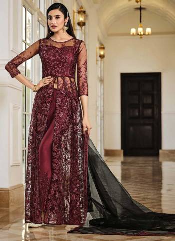 Grab These Fancy Suit in Fine Colored.These Top And Dupatta Are Fabricated On Soft Net Pair With Satin Bottom.Its Beautified With Heavy Multy Sequance Embroidery Work.