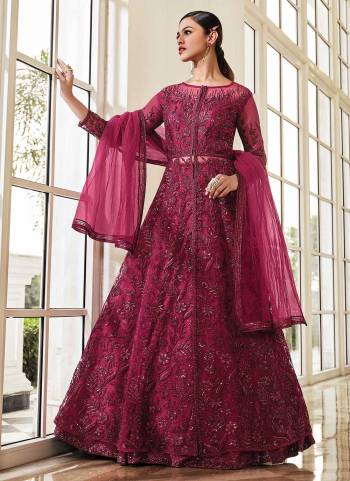 Grab These Fancy Suit in Fine Colored.These Top And Dupatta Are Fabricated On Soft Net Pair With Satin Bottom.Its Beautified With Heavy Multy Sequance Embroidery Work.