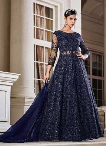 Grab These Fancy Suit in Fine Colored.These Top And Dupatta Are Fabricated On Soft Net Pair With Satin Bottom.Its Beautified With Heavy Multy Sequance Embroidery Work.