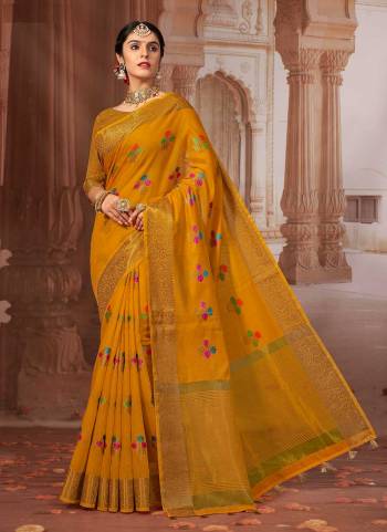 Grab These Beautiful Saree in All Over Same Colored.These Saree And Blouse Are Fabricated On Chanderi Cotton.Its Beautified With Heavy Wevon Designer Work.