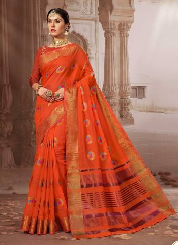 Grab These Beautiful Saree in All Over Same Colored.These Saree And Blouse Are Fabricated On Chanderi Cotton.Its Beautified With Heavy Wevon Designer Work.