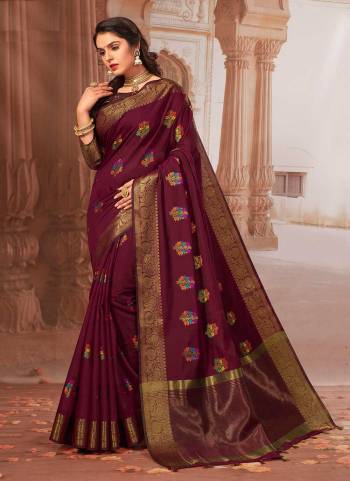 Grab These Beautiful Saree in All Over Same Colored.These Saree And Blouse Are Fabricated On Chanderi Cotton.Its Beautified With Heavy Wevon Designer Work.