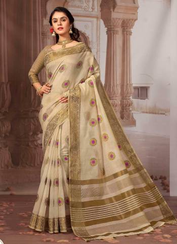 Grab These Beautiful Saree in All Over Same Colored.These Saree And Blouse Are Fabricated On Chanderi Cotton.Its Beautified With Heavy Wevon Designer Work.