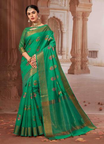 Grab These Beautiful Saree in All Over Same Colored.These Saree And Blouse Are Fabricated On Chanderi Cotton.Its Beautified With Heavy Wevon Designer Work.