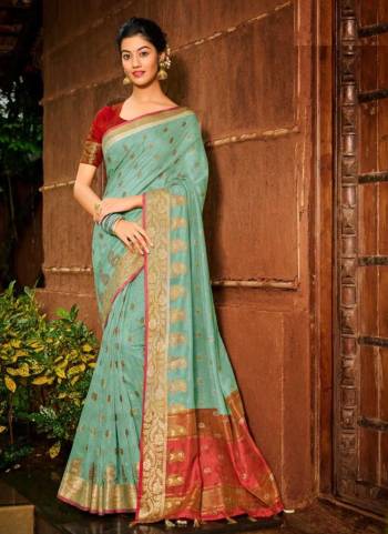 For A Different Look,Grab These Saree in All Over Fine Colored.These Saree And Blouse Are Fabricated On Chanderi Cotton.Its Beautified With Heavy Wevon Designer Work.