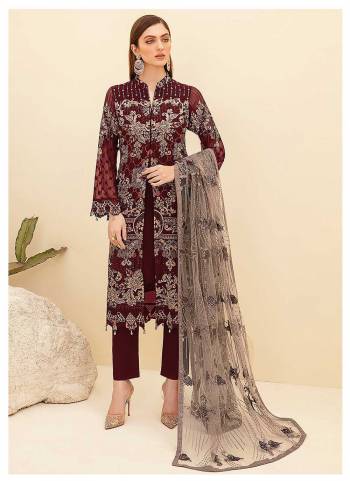 Grab These Designer Suit in All Over Fine Colored Pair With Bottom And Dupatta.These Top is Fabricated On Georgette Pair With Santoon Bottom And Nazmin Dupatta.Its Beautified With Heavy Designer Embroidery Work.