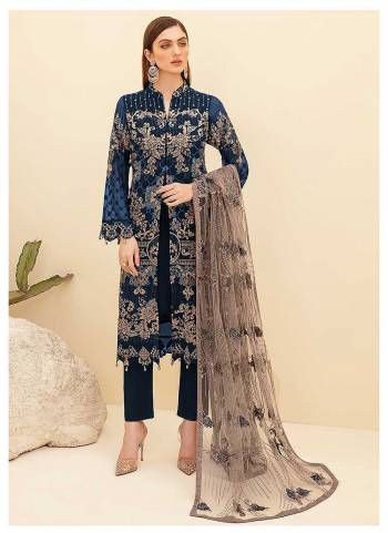 Grab These Designer Suit in All Over Fine Colored Pair With Bottom And Dupatta.These Top is Fabricated On Georgette Pair With Santoon Bottom And Nazmin Dupatta.Its Beautified With Heavy Designer Embroidery Work.