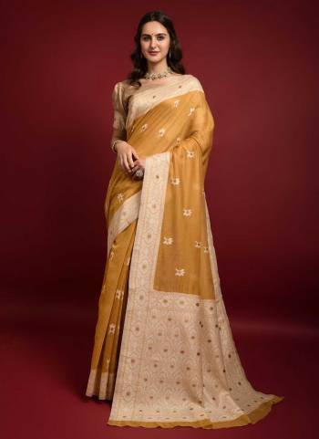 Grab These Saree in Fine Coored Pair With Blouse.These Saree And Blouse Are Fabricated On Art Silk.Its Beautified With Lucknowi Chikankari Wevon Designer Work.