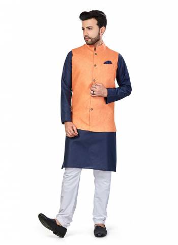 For A Festive Wear,Grab These Readymade Pair in Fine Colored.These Kurta And Jacket Are Fabricated On Linen Blend Pair With Cotton Bottom.Its Beautified With Solid Work.