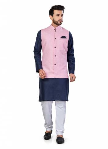 For A Festive Wear,Grab These Readymade Pair in Fine Colored.These Kurta And Jacket Are Fabricated On Linen Blend Pair With Cotton Bottom.Its Beautified With Solid Work.