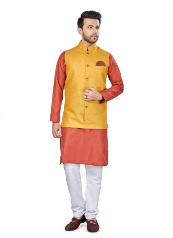 For A Festive Wear,Grab These Readymade Pair in Fine Colored.These Kurta And Jacket Are Fabricated On Linen Blend Pair With Cotton Bottom.Its Beautified With Solid Work.