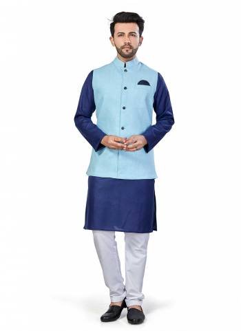 For A Festive Wear,Grab These Readymade Pair in Fine Colored.These Kurta And Jacket Are Fabricated On Linen Blend Pair With Cotton Bottom Come With Solid Work.Its Available in All Regular Size.