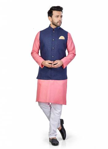 For A Festive Wear,Grab These Readymade Pair in Fine Colored.These Kurta And Jacket Are Fabricated On Linen Blend Pair With Cotton Bottom Come With Solid Work.Its Available in All Regular Size.