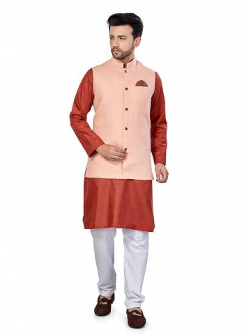 For A Festive Wear,Grab These Readymade Pair in Fine Colored.These Kurta And Jacket Are Fabricated On Linen Blend Pair With Cotton Bottom Come With Solid Work.Its Available in All Regular Size.