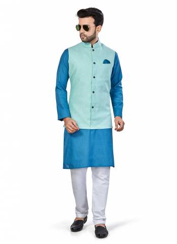 For A Festive Wear,Grab These Readymade Pair in Fine Colored.These Kurta And Jacket Are Fabricated On Linen Blend Pair With Cotton Bottom Come With Solid Work.Its Available in All Regular Size.