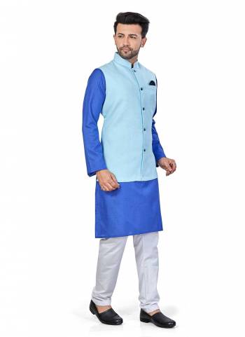 For A Festive Wear,Grab These Readymade Pair in Fine Colored.These Kurta And Jacket Are Fabricated On Linen Blend Pair With Cotton Bottom Come With Solid Work.Its Available in All Regular Size.