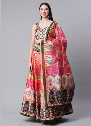 Grab These Designer Lehwenga Choli Come With Fine Colored.These Lehenga And Blouse Are Fabricated On Silk Pair With Silk Dupatta.Its Beautified With Designer Digital Printed Work.