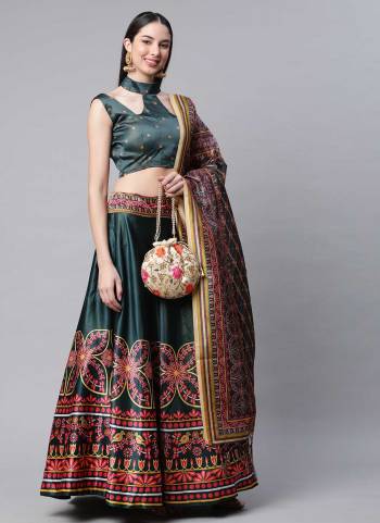 Grab These Designer Lehwenga Choli Come With Fine Colored.These Lehenga And Blouse Are Fabricated On Silk Pair With Silk Dupatta.Its Beautified With Designer Digital Printed Work.