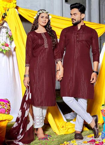 For A Looking Different,Grab These Couple Set Come With Fine Colored.These Top is Fabricated On Rayon Lurex Pair With Cotton Slub Bottom And Chiffon Dupatta.Buy Now These Amazing Set.