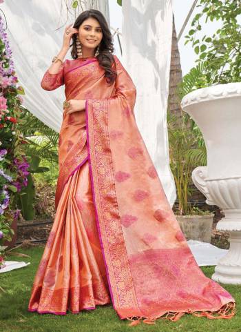 Grab These Beautiful Colored Saree Pair With Contrasting Blouse.These Saree And Blouse Are Fabricated On Organza.its Beautified With Heavy Jari Wevon Designer Work.