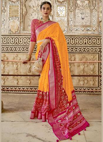 For A Beautiful Look,Grab These Saree in All Over Fine Colored.These Saree And Blouse Are Fabricated On Patola Silk.its Beautified With  Woven Jari Designer And Patola Printed Work.Buy Now.