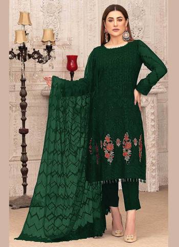 For A Beautiful Looking Suit Pair With Bottom And Dupatta.These Top is Fabricated On Georgette Pair With Santoon Bottom And Nazmin Dupatt.its Beautified With Heavy Designer Sequance Embroidery Work. 