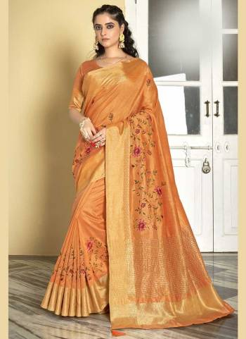 Grab These Saree in Fine Colored Pair With Matching Blouse.These Saree And Blouse Are Fabricated On Art Silk.Its Beautified With Wevon Designer,Jari Embroidery Work.