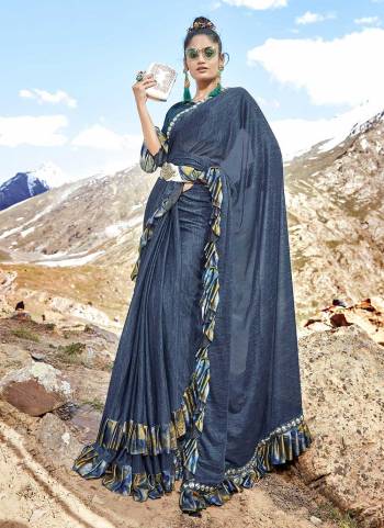 For A Beautiful Look,Grab These Fine Colored Saree Pair With Matching Blouse.These Saree is Fabricated On Imported Lycra Pair Wth Art Silk Blouse.Its Beautified With  Designer Hand Work Frill Work.